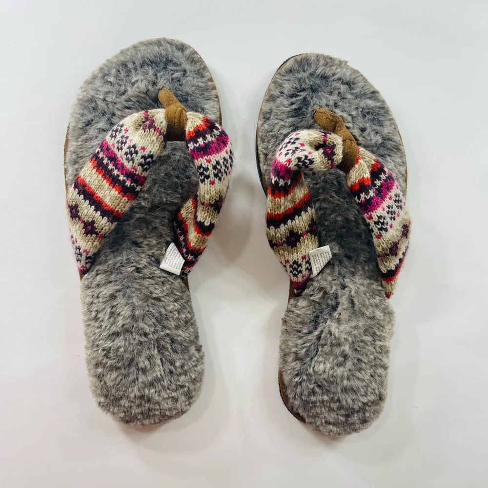 FLUFFLY MEMORY FOAM SANDALS DLUXE BY DEARFOAMS SIZE MEDIUM US 7-8